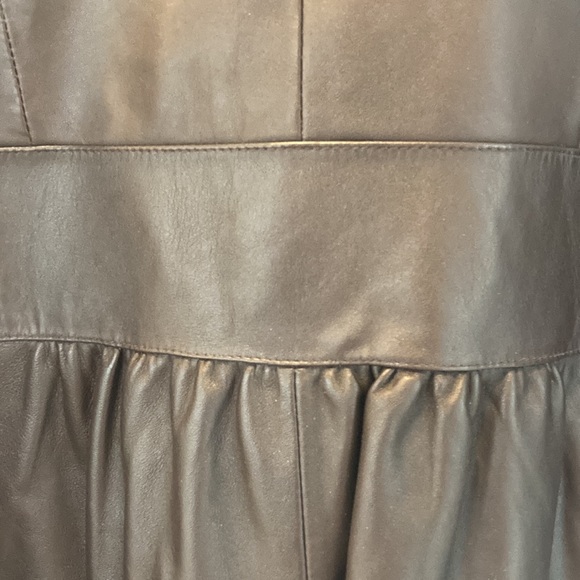 Kenar genuine leather jacket with cute peplum 10 chocolate brown - Picture 7 of 9